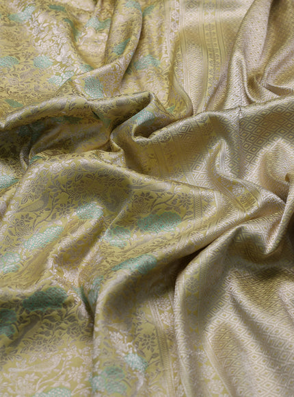 Pale Yellow Banarasi Fekwa Silk Saree