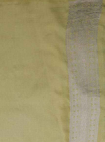Pale Yellow Banarasi Fekwa Silk Saree