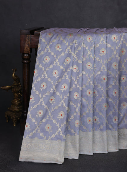 Grey Banarasi Fekwa Silk Saree