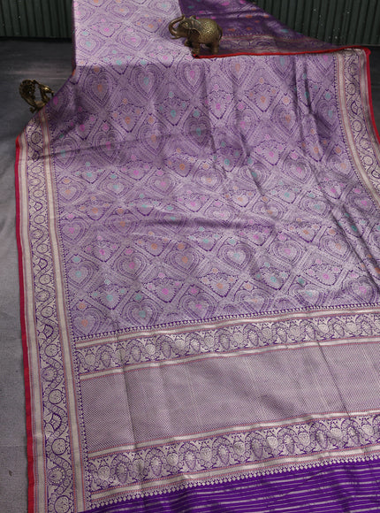 Purple Banarasi Fekwa Silk Saree