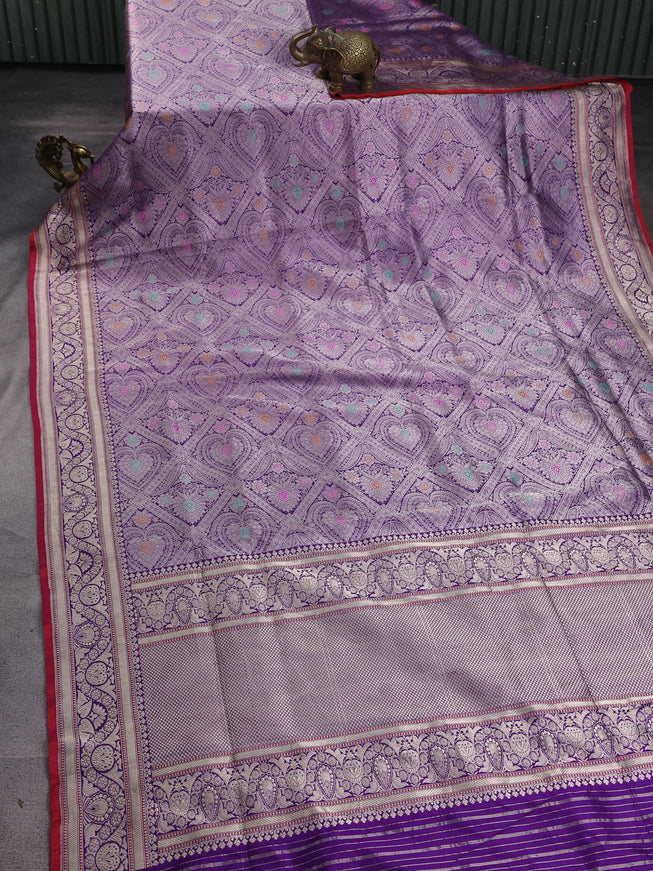 Purple Banarasi Fekwa Silk Saree