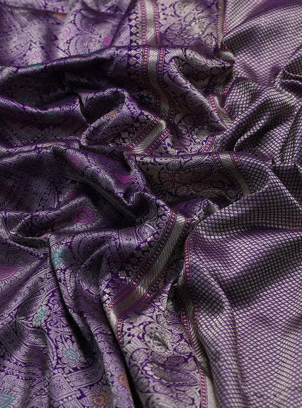 Purple Banarasi Fekwa Silk Saree