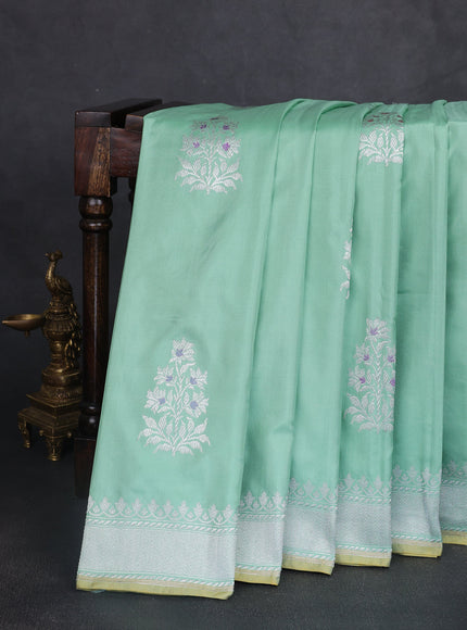 Teal Green Banarasi Fekwa Silk Saree