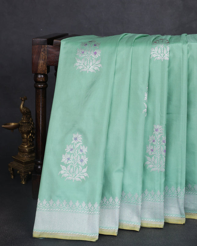 Teal Green Banarasi Fekwa Silk Saree