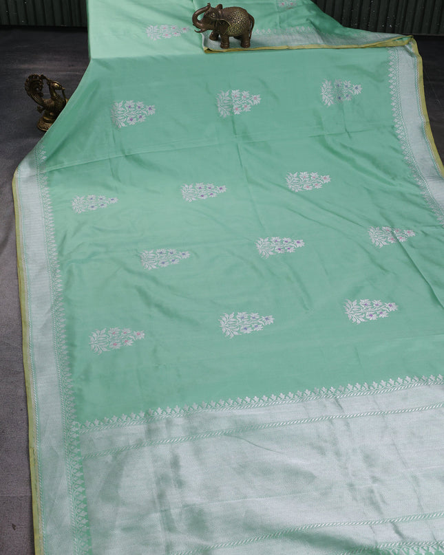 Teal Green Banarasi Fekwa Silk Saree