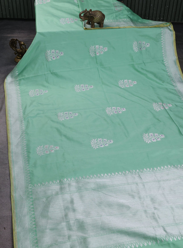 Teal Green Banarasi Fekwa Silk Saree