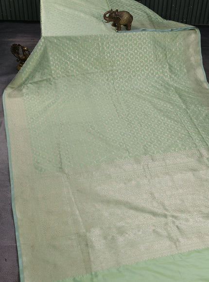Pista Green Banarasi Fekwa Silk Saree