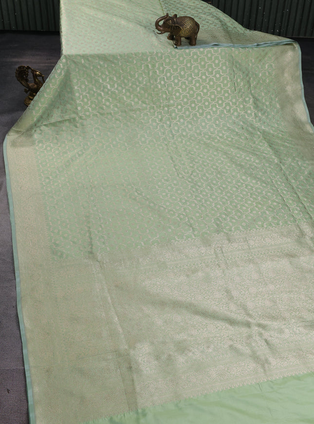 Pista Green Banarasi Fekwa Silk Saree