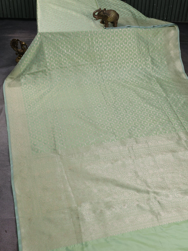 Pista Green Banarasi Fekwa Silk Saree