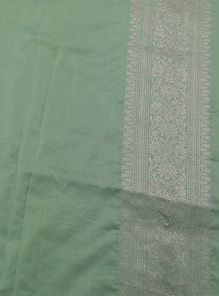 Pista Green Banarasi Fekwa Silk Saree