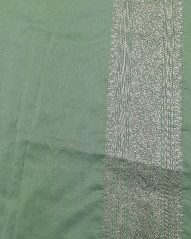 Pista Green Banarasi Fekwa Silk Saree