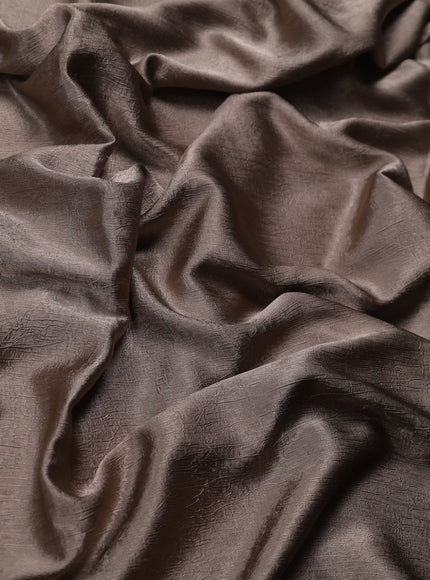 Grey Wrinkle Crepe Designer Saree With Embroidery Readymade Blouse