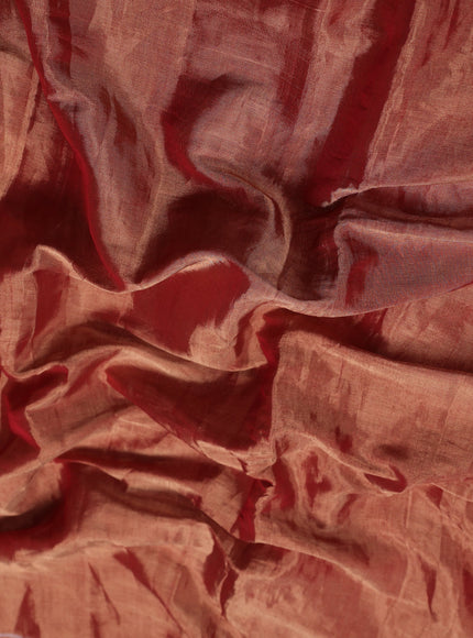 Maroon Tissue Designer Saree With Embroidery Readymade Blouse