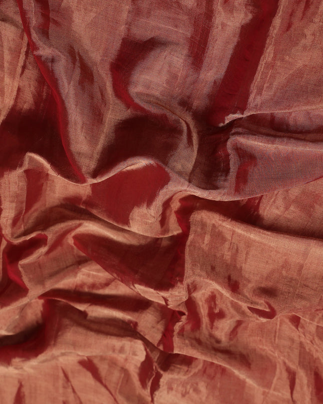 Maroon Tissue Designer Saree With Embroidery Readymade Blouse