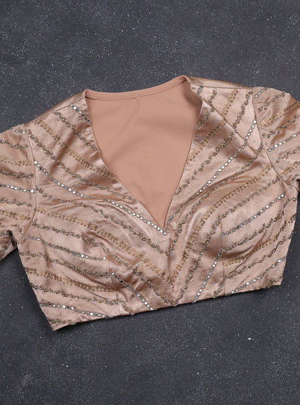 Maroon Tissue Designer Saree With Embroidery Readymade Blouse