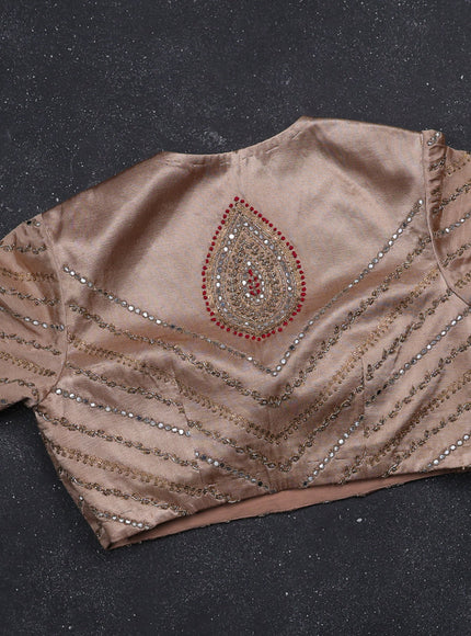 Maroon Tissue Designer Saree With Embroidery Readymade Blouse
