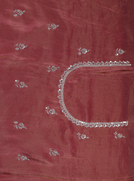 Gazri Pink Georgette Tissue Embroidery Saree