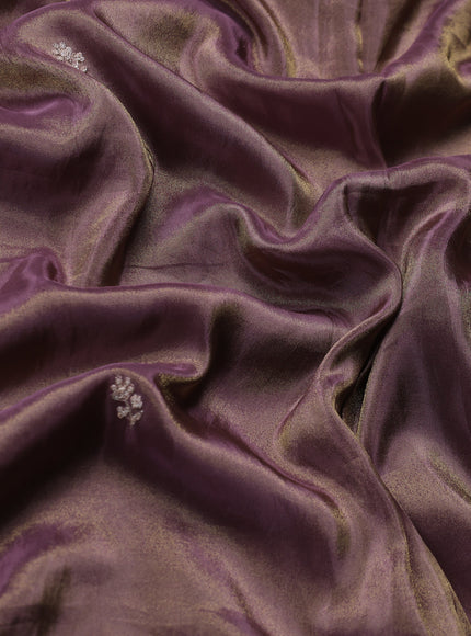 Dark Levender Georgette Tissue Embroidery Saree