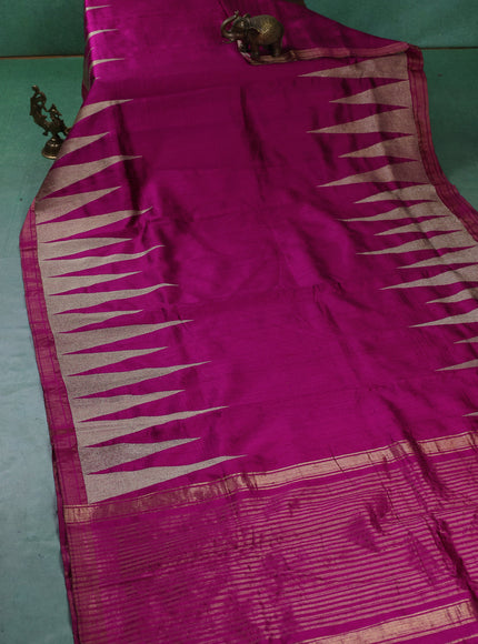 Rani Pink Tussar Silk Saree