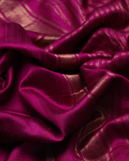 Rani Pink Tussar Silk Saree