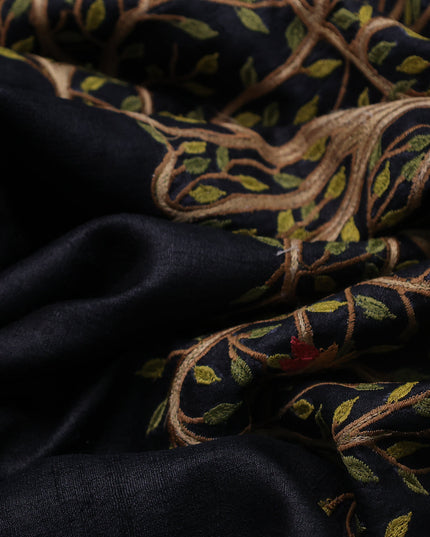 Black Tussar Silk Saree
