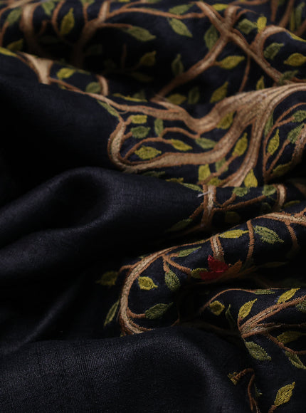 Black Tussar Silk Saree