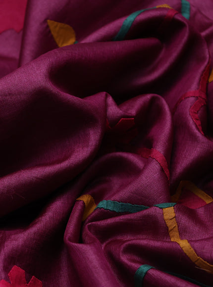 Purple Tussar Silk Saree