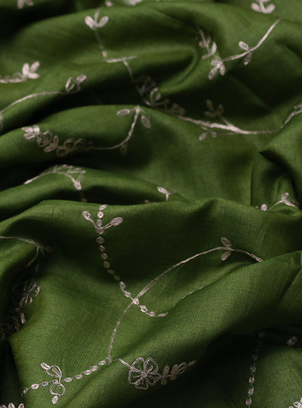 Mehendi Green Tussar Silk Saree