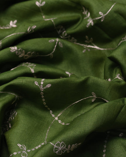 Mehendi Green Tussar Silk Saree