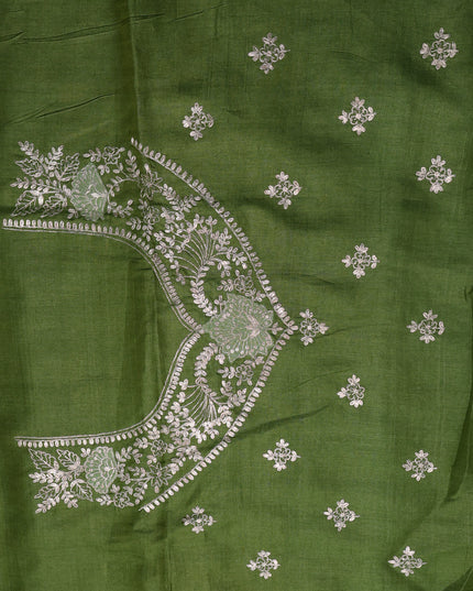 Mehendi Green Tussar Silk Saree