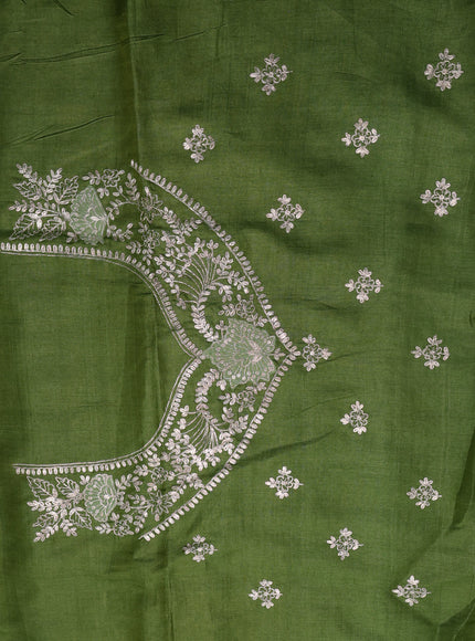 Mehendi Green Tussar Silk Saree