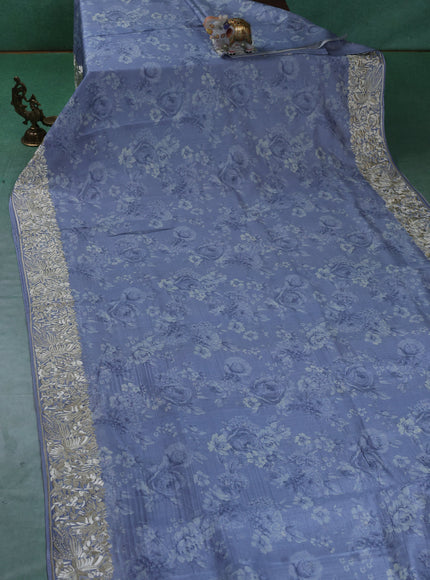 Pastel Blue Tussar Silk Saree