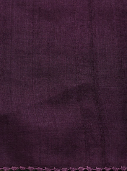Wine Tussar Silk Saree