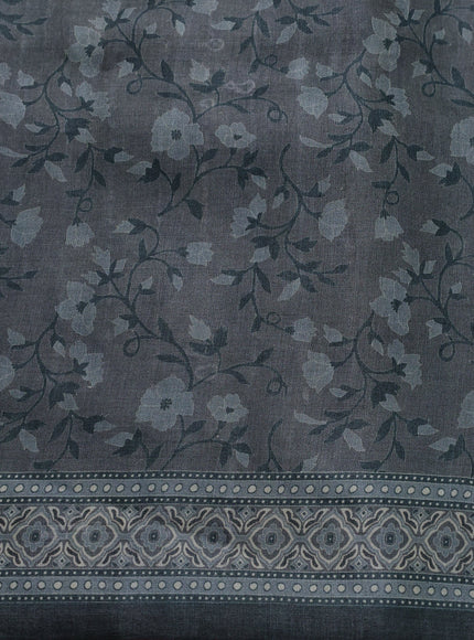 Grey Tussar Silk Saree