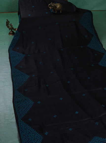 Black Tussar Silk Saree