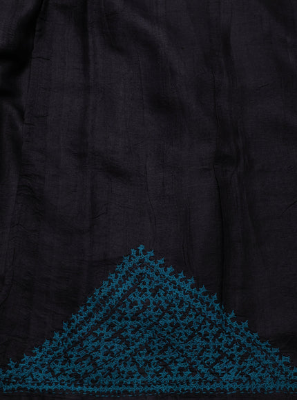 Black Tussar Silk Saree