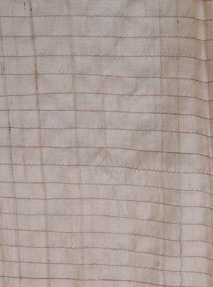 Grey Tussar Silk Saree