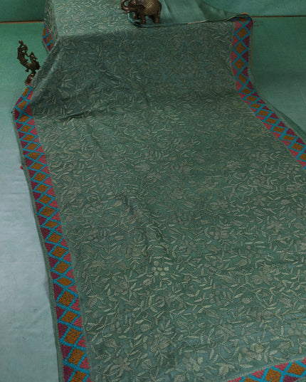 Pastel Green Tussar Silk Saree
