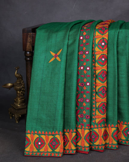 Green Tussar Silk Saree