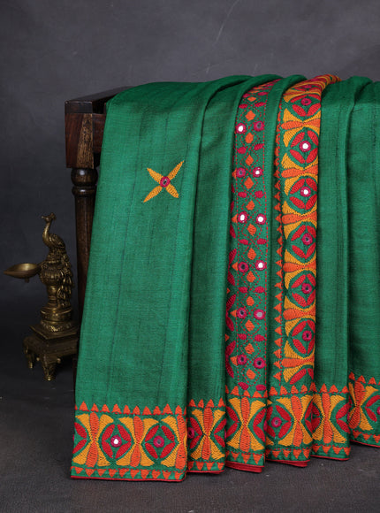 Green Tussar Silk Saree