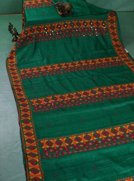 Green Tussar Silk Saree