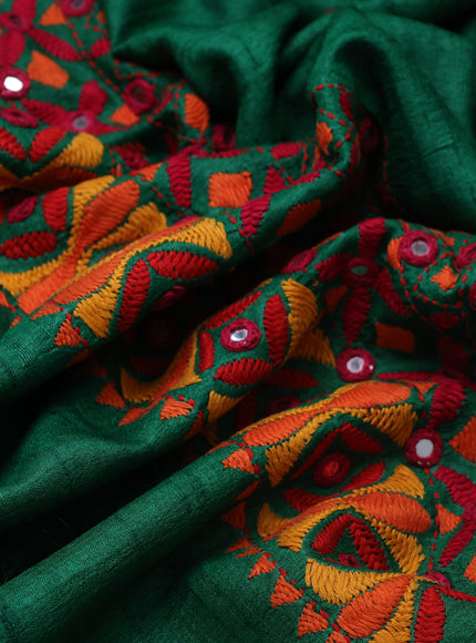 Green Tussar Silk Saree