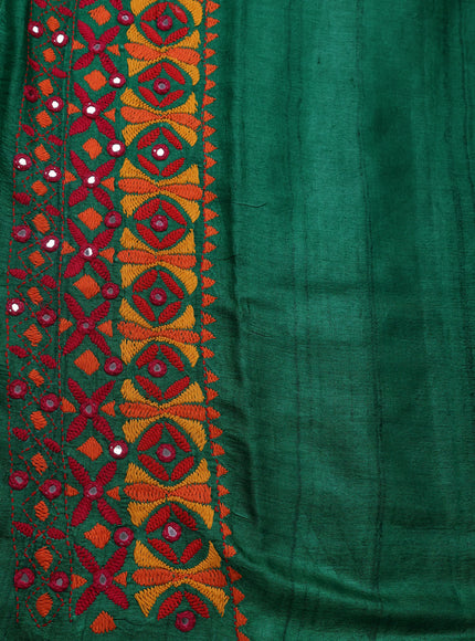 Green Tussar Silk Saree