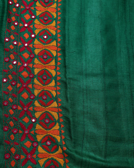 Green Tussar Silk Saree