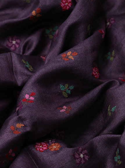 Purple Tussar Silk Saree