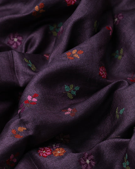 Purple Tussar Silk Saree