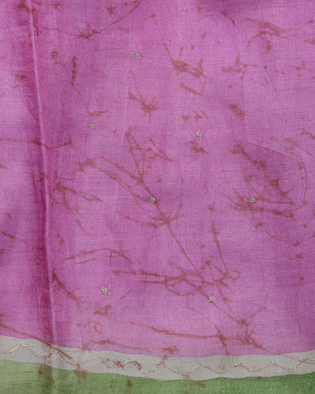 Pink-Sky Blue Tussar Silk Saree