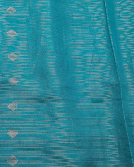 Teal Blue-Dark Blue Tussar Silk Saree