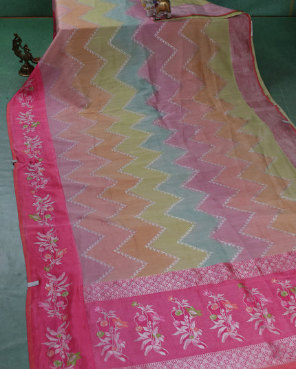 Peach-Pink Banarasi Tussar Silk Saree
