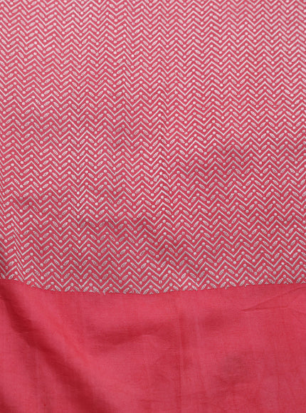 Peach-Pink Banarasi Tussar Silk Saree